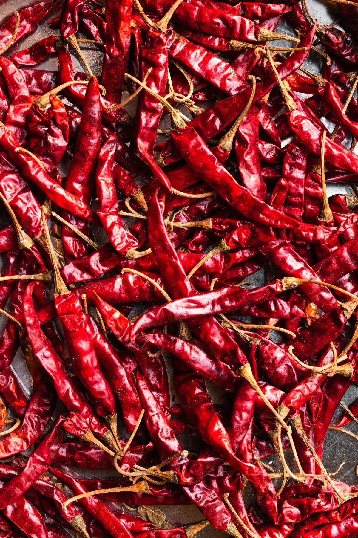 Sun-dried red chillies
