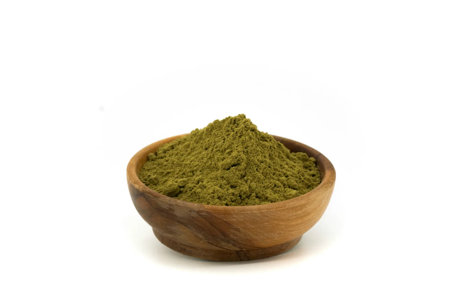 Bowl of green herbal powder